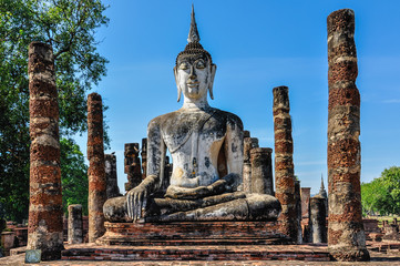 Buddha statue sitting in Sukhotai, Thailand