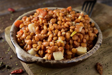 lentil salad in a plate