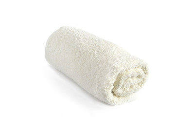 Fototapeta na wymiar White Cotton Towel Terry Cloth Texture isolated on white
