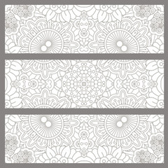 Horizontal flyers with light ethnic pattern