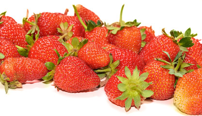 Fresh ripe and juicy strawberry isolated on white background