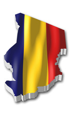3D flag - Chad