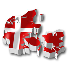 3D flag - Denmark