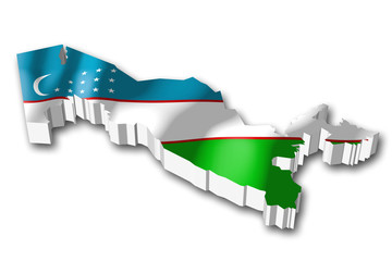 3D flag - Uzbekistan