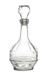 Glass with brandy and cognac on white background