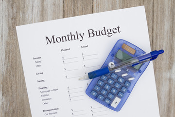 Creating a monthly budget