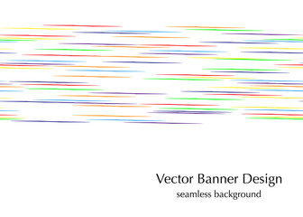 horizontal rainbow lines  seamless vector banner design
