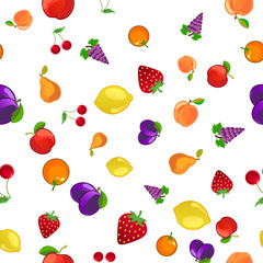 Seamless pattern with fruits. vector illustration