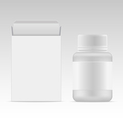 Vector blank cosmetic packaging package paper box and plastic bottle for cosmetic product
