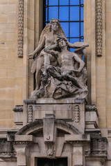 Obraz premium Detail of the facade of the Grand Palais (1900), France, Paris.