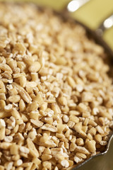 uncooked pinhead oats, also called steel cut oats