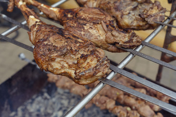 Brazier lamb leg. grill