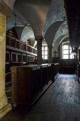 The corridor in the old church