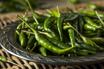 Raw Organic Green Thai Peppers