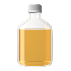glass bottle mockup. Realistic glass bottle with lliquid isolated on background. 3d rendering image