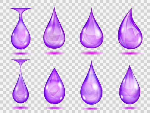 Transparent purple drops