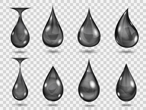 Transparent black drops
