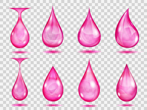 Transparent pink drops