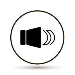 Sound icon vector. Vector Illustration.  Black icon on a white background