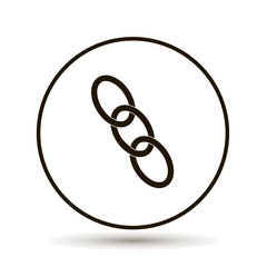 Obraz premium Chain, chain links. Black icon on a white background