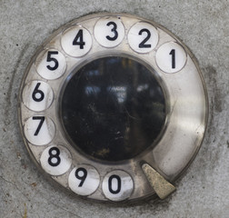 Old and dirty telephone dial