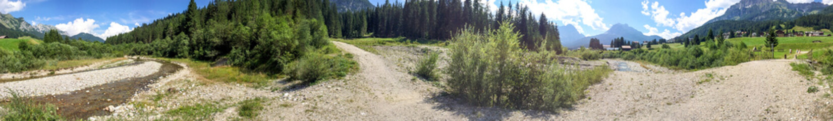 Panoramic scenario of Italian Alps, Dolomites
