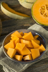 Raw Organic Tuscan Melon Cantaloupe
