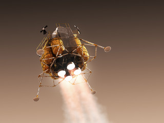 Mars Lander In The Atmosphere Of The Red Planet © 3dsculptor