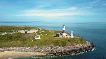 Montauk Point Light (4K Aerial)