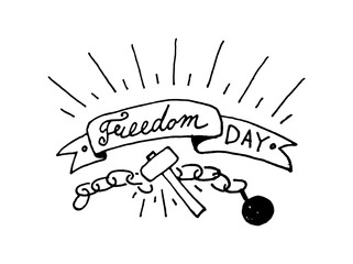 Freedom day, text design.