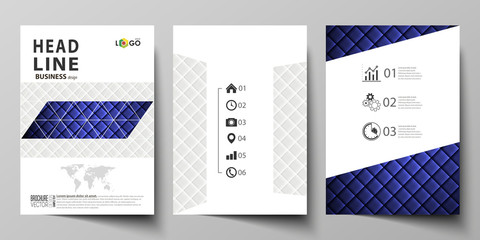 Business templates for brochure, flyer, report. Cover design template, abstract vector layout in A4 size. Shiny fabric, rippled texture, white and blue color silk, colorful vintage style background.