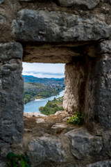 view from the fortress window, The Old Town of Pocitelj, Bosnia and Hezegovina