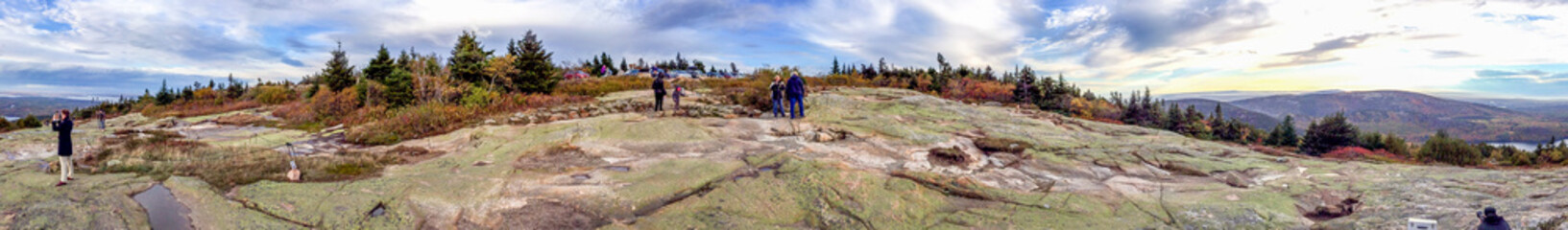 ACADIA NP, MAINE - OCTOBER 2015: Tourists visit national park. Acadia is a major destination in...