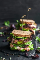 Fotobehang Served toast sandwiches © ltummy