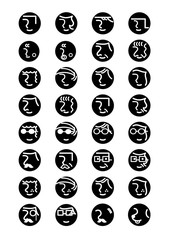 People face icon set