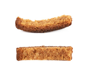 Single bread crouton isolated