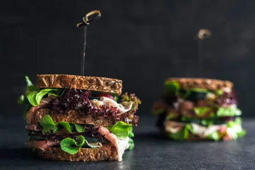 Foto auf Acrylglas Snack Vollkornbrot-Sandwiches