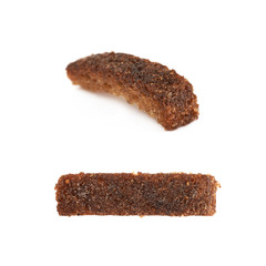Single bread crouton isolated