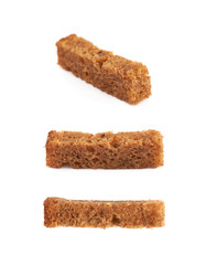 Single bread crouton isolated