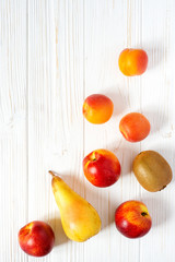 Fresh fruits on white background