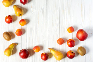 Fresh fruits on white background
