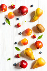 Fresh fruits on white background