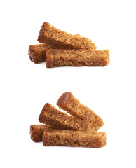 Pile of bread croutons