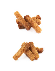 Pile of bread croutons