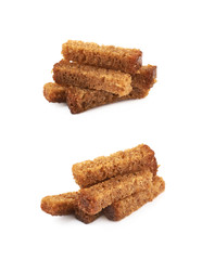 Pile of bread croutons