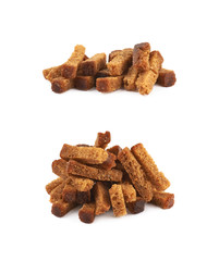 Pile of bread croutons