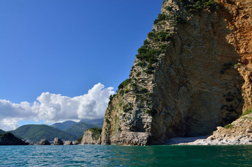 Schistous stone island and sea