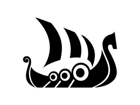 Drakkar sign. Viking transport ship
