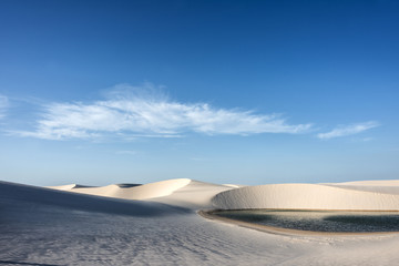 Lagoons in the desert of Lencois Maranhenses National Park, Brazil
