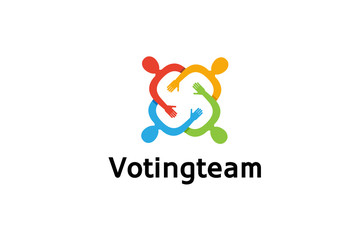 Colorful People Group Team Logo Design Illustration